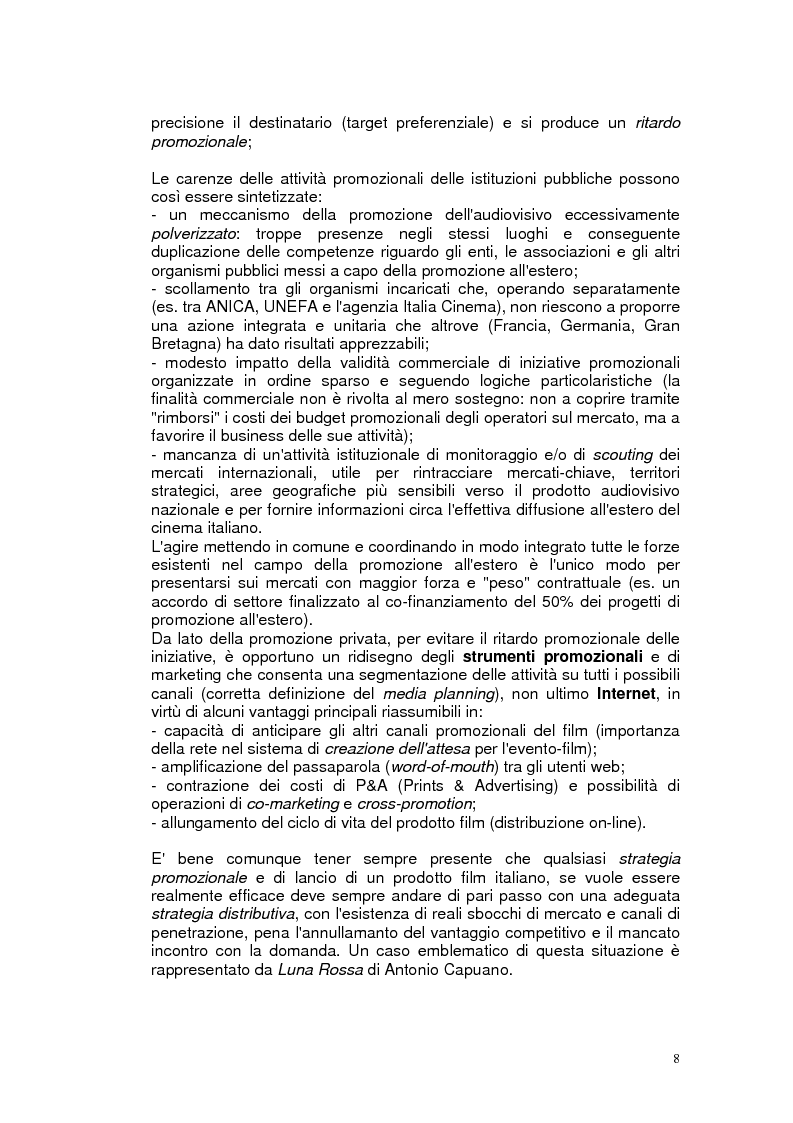 Anteprima della tesi: Il cinema italiano per i mercati esteri: scenari possibili, Pagina 8