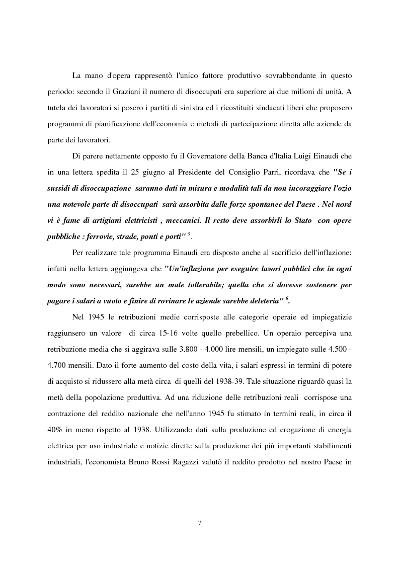 Anteprima della tesi: Dopoguerra e politica monetaria: la stabilizzazione Einaudi, Pagina 7