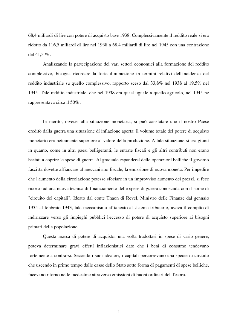 Anteprima della tesi: Dopoguerra e politica monetaria: la stabilizzazione Einaudi, Pagina 8
