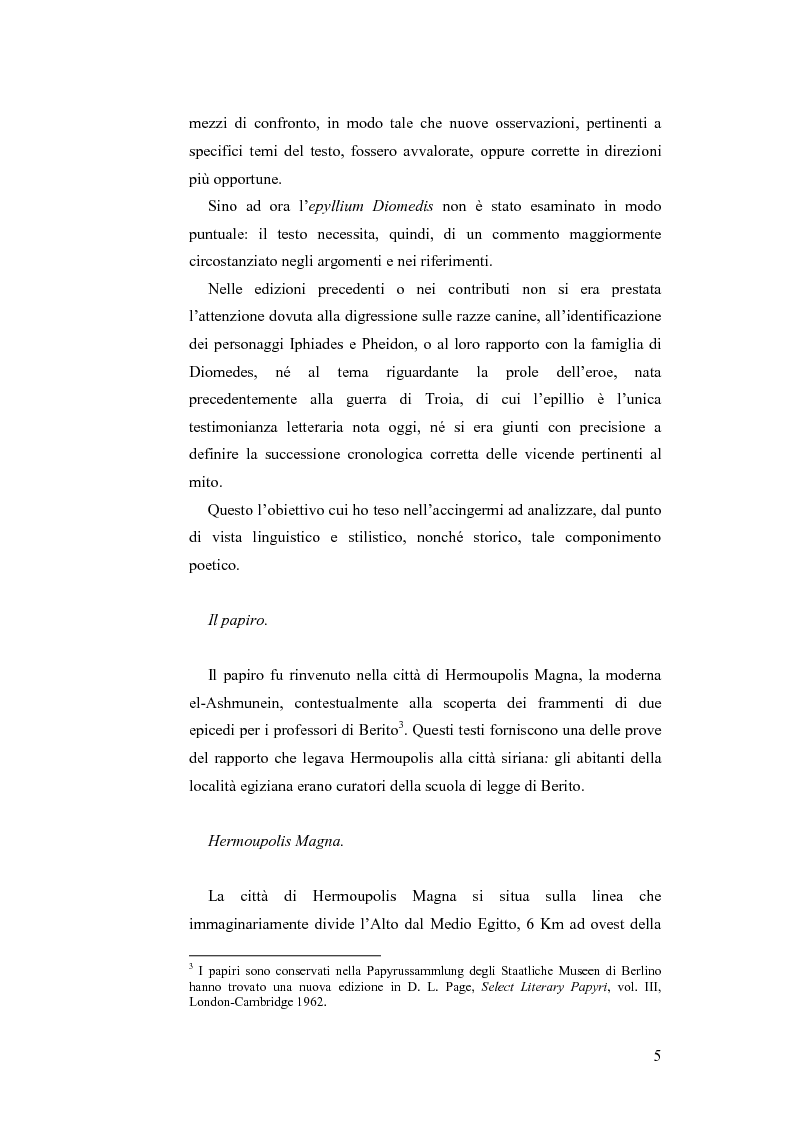 Anteprima della tesi: Commento all'Epyllium Diomedis fr. ep. adesp. 2 Powell, Pagina 2