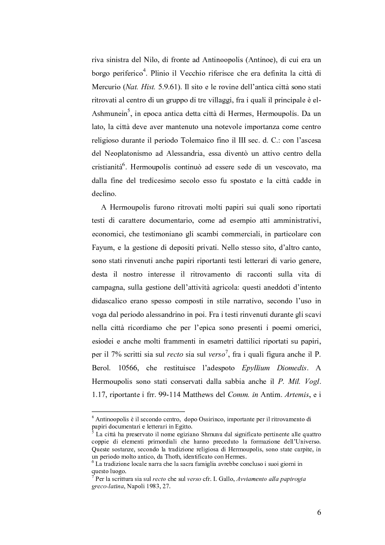 Anteprima della tesi: Commento all'Epyllium Diomedis fr. ep. adesp. 2 Powell, Pagina 3