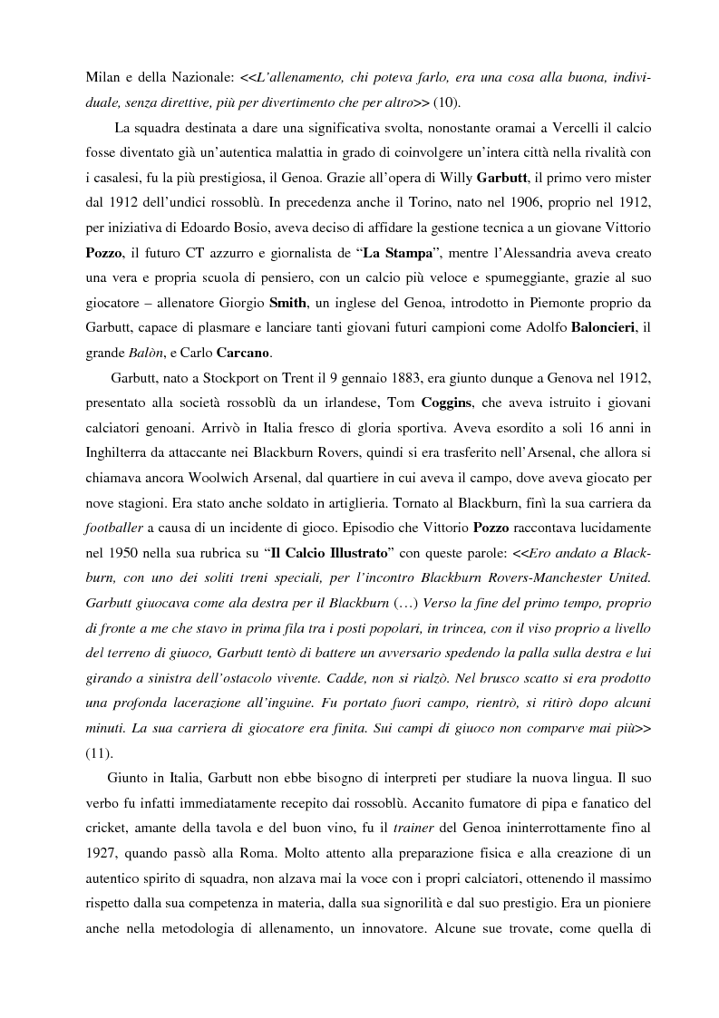 Anteprima della tesi: Storia della chiacchiera sul pallone in Italia (allenatori e giornalisti, tattiche e polemiche dal 1910 al 2000), Pagina 8