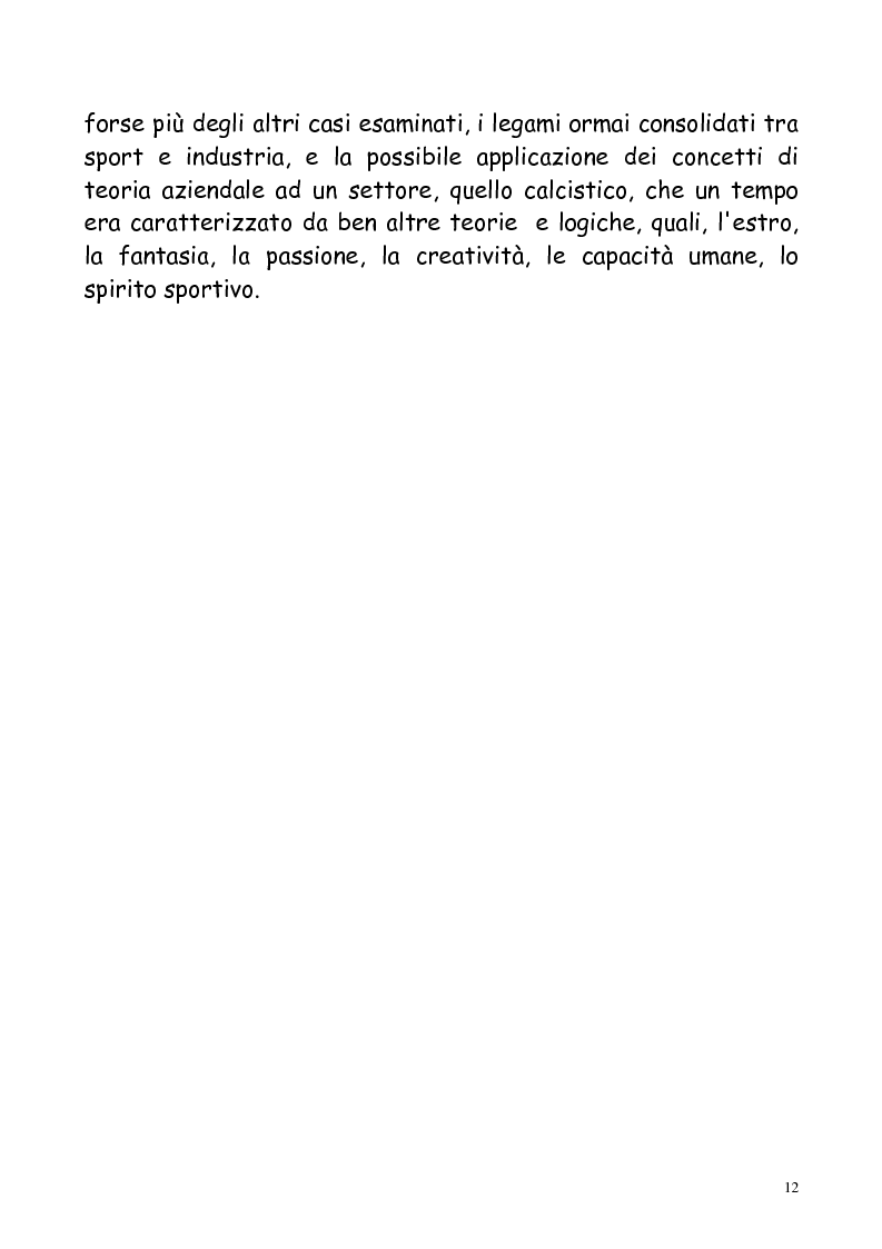 Anteprima della tesi: L'organizzazione aziendale delle società sportive: le società di calcio professionistiche, Pagina 12