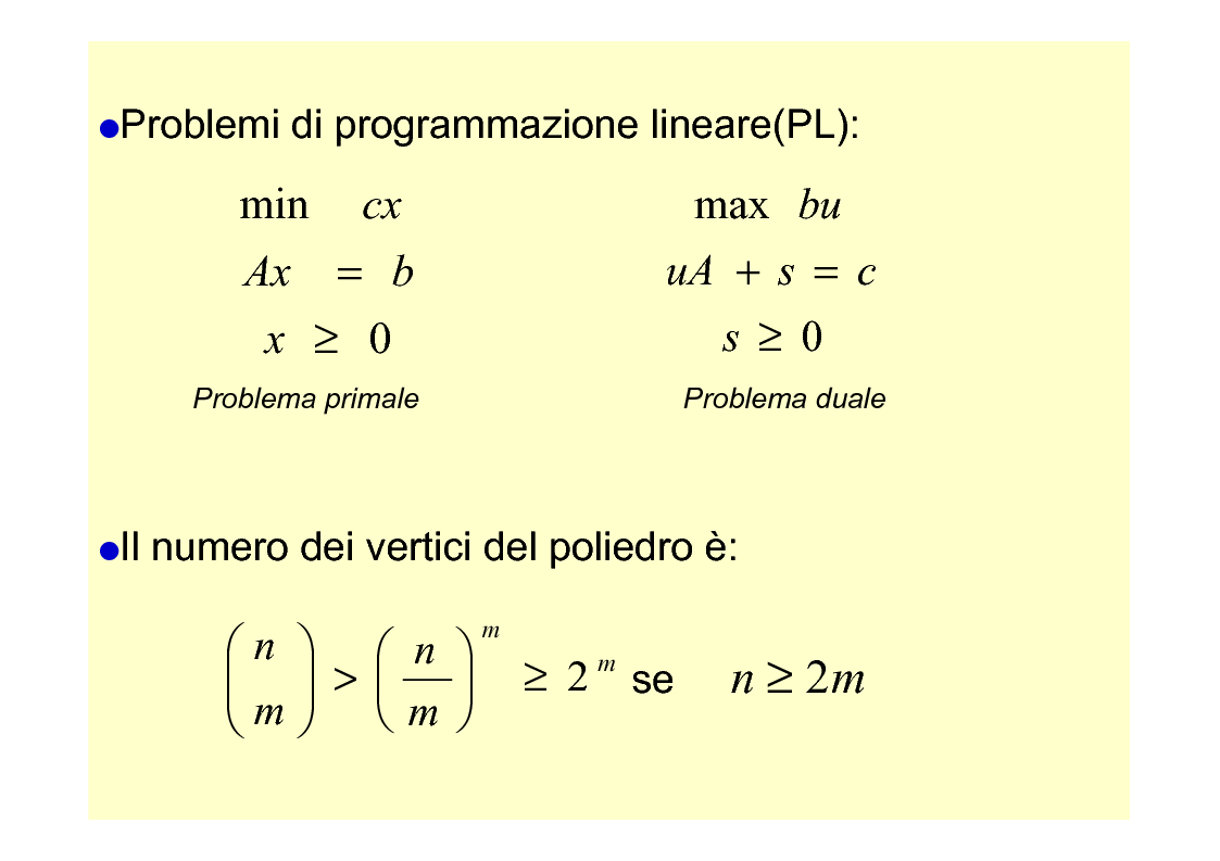 Anteprima della tesi: Recenti sviluppi algoritmici per la programmazione lineare: da Karmarkar ai metodi primali-duali, Pagina 2