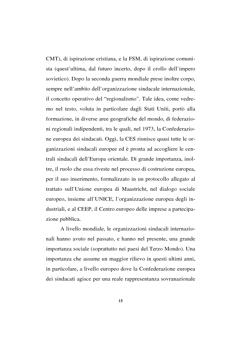Anteprima della tesi: Il sindacalismo europeo. Dalle premesse storiche alla Confederazione europea dei sindacati., Pagina 3