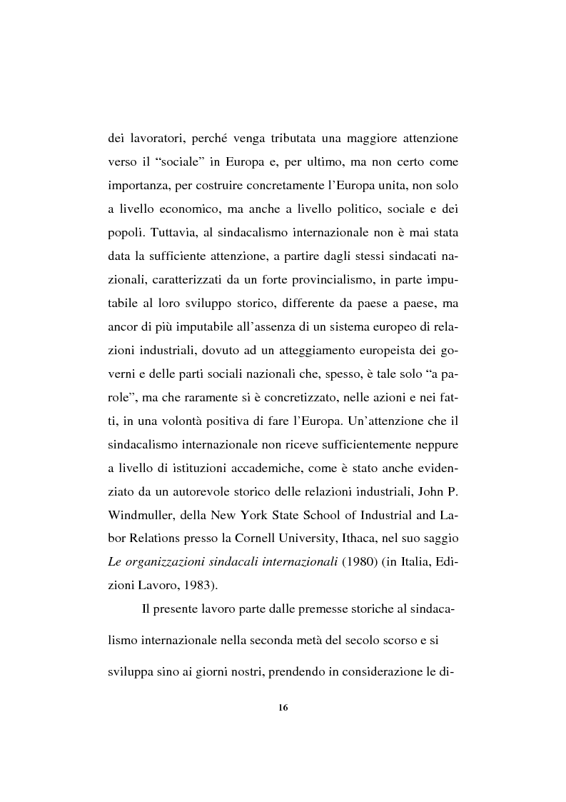 Anteprima della tesi: Il sindacalismo europeo. Dalle premesse storiche alla Confederazione europea dei sindacati., Pagina 4