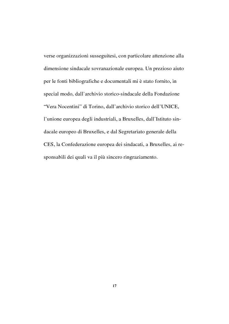 Anteprima della tesi: Il sindacalismo europeo. Dalle premesse storiche alla Confederazione europea dei sindacati., Pagina 5