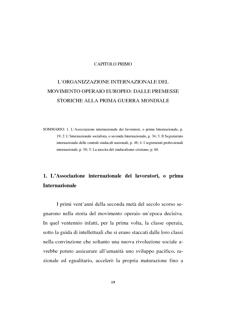 Anteprima della tesi: Il sindacalismo europeo. Dalle premesse storiche alla Confederazione europea dei sindacati., Pagina 7