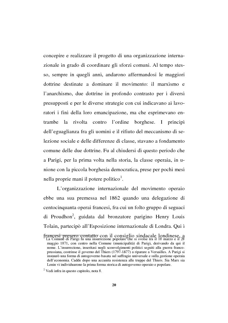 Anteprima della tesi: Il sindacalismo europeo. Dalle premesse storiche alla Confederazione europea dei sindacati., Pagina 8