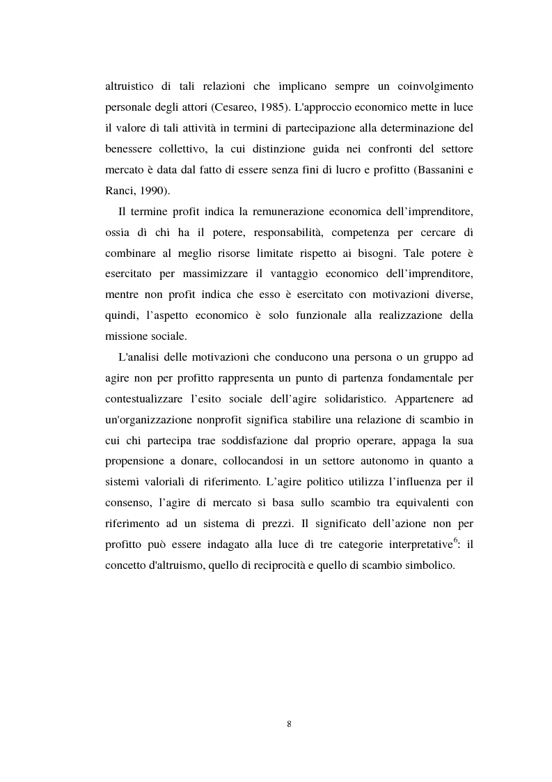 Anteprima della tesi: La gestione delle risorse umane nel volontariato, il caso Mondo X, Pagina 8