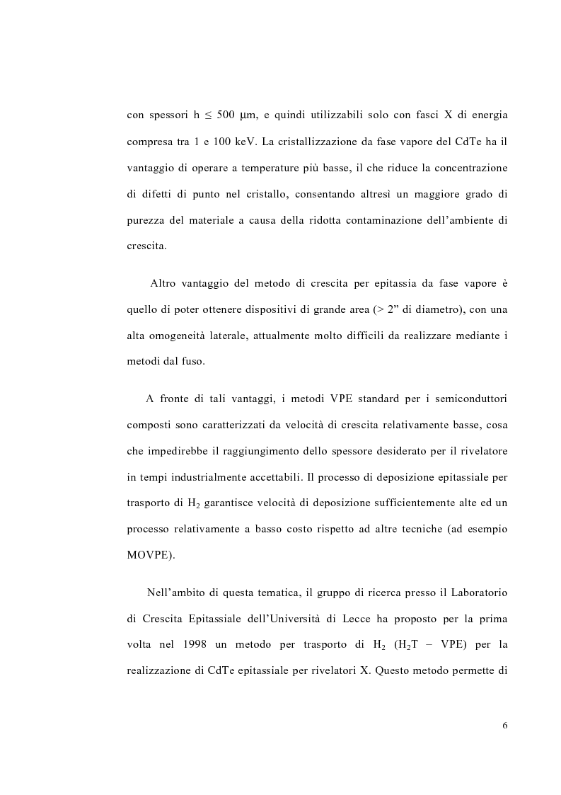 Anteprima della tesi: Crescita e caratterizzazione di CdTe epitassiale per l'applicazione a rivelatori di raggi X a stato solido, Pagina 2