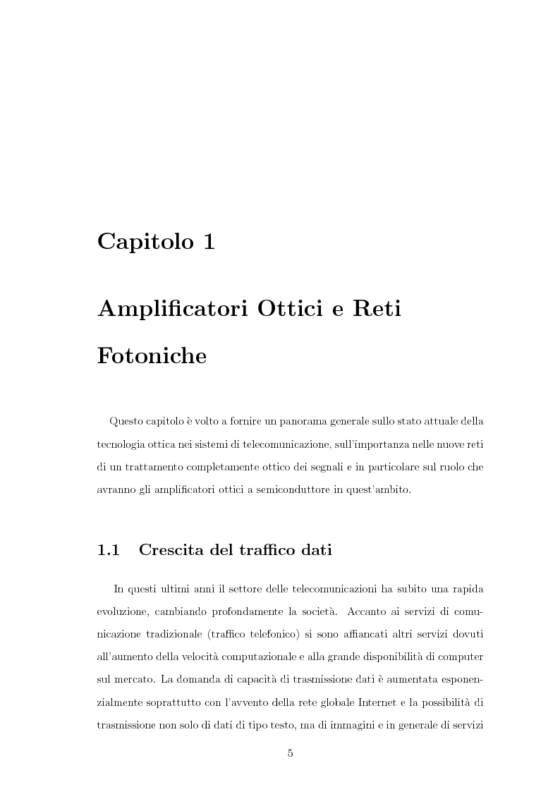 Anteprima della tesi: Studio per l'ottimizzazione di amplificatori ottici a semiconduttore (SOA), Pagina 5