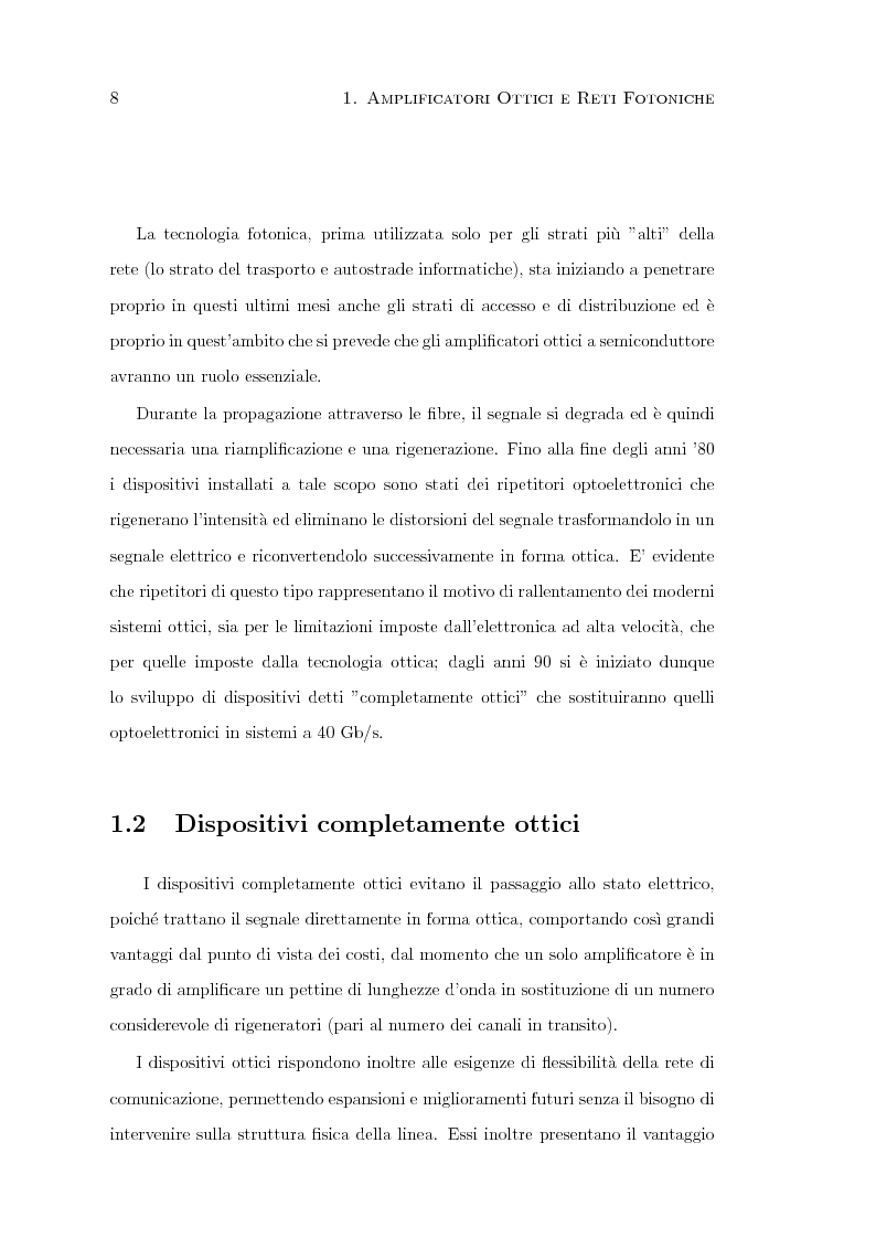 Anteprima della tesi: Studio per l'ottimizzazione di amplificatori ottici a semiconduttore (SOA), Pagina 8