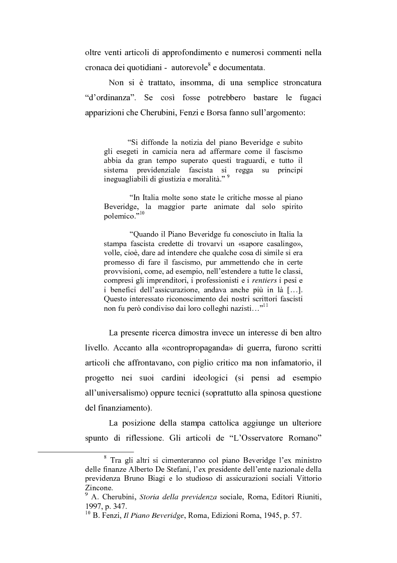 Anteprima della tesi: Il piano Beveridge e l'Italia: la reazione alla proposta di riforma del sistema di sicurezza sociale britannico negli anni di guerra 1942-1945, Pagina 4