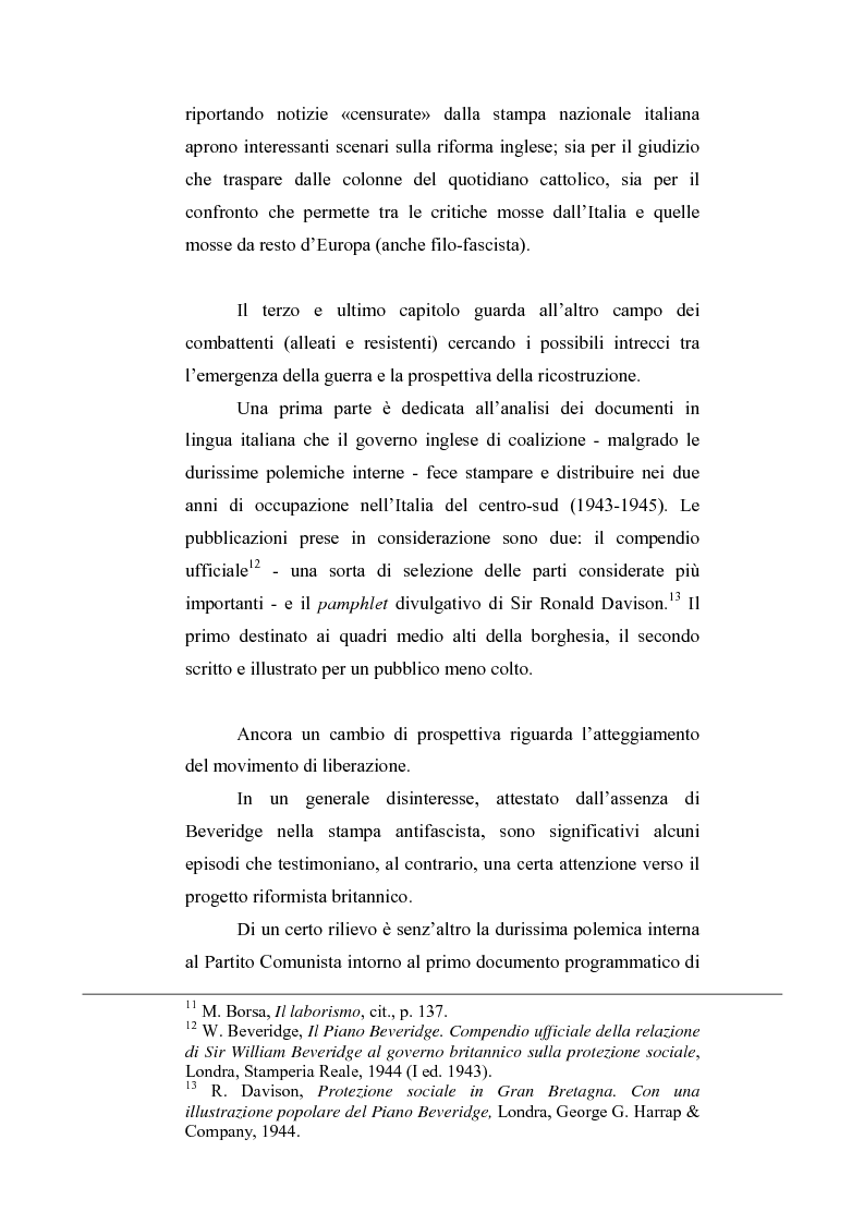 Anteprima della tesi: Il piano Beveridge e l'Italia: la reazione alla proposta di riforma del sistema di sicurezza sociale britannico negli anni di guerra 1942-1945, Pagina 5