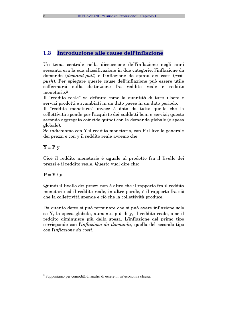 Anteprima della tesi: Inflazione - Cause ed evoluzione, Pagina 10