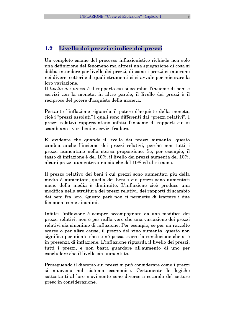 Anteprima della tesi: Inflazione - Cause ed evoluzione, Pagina 5