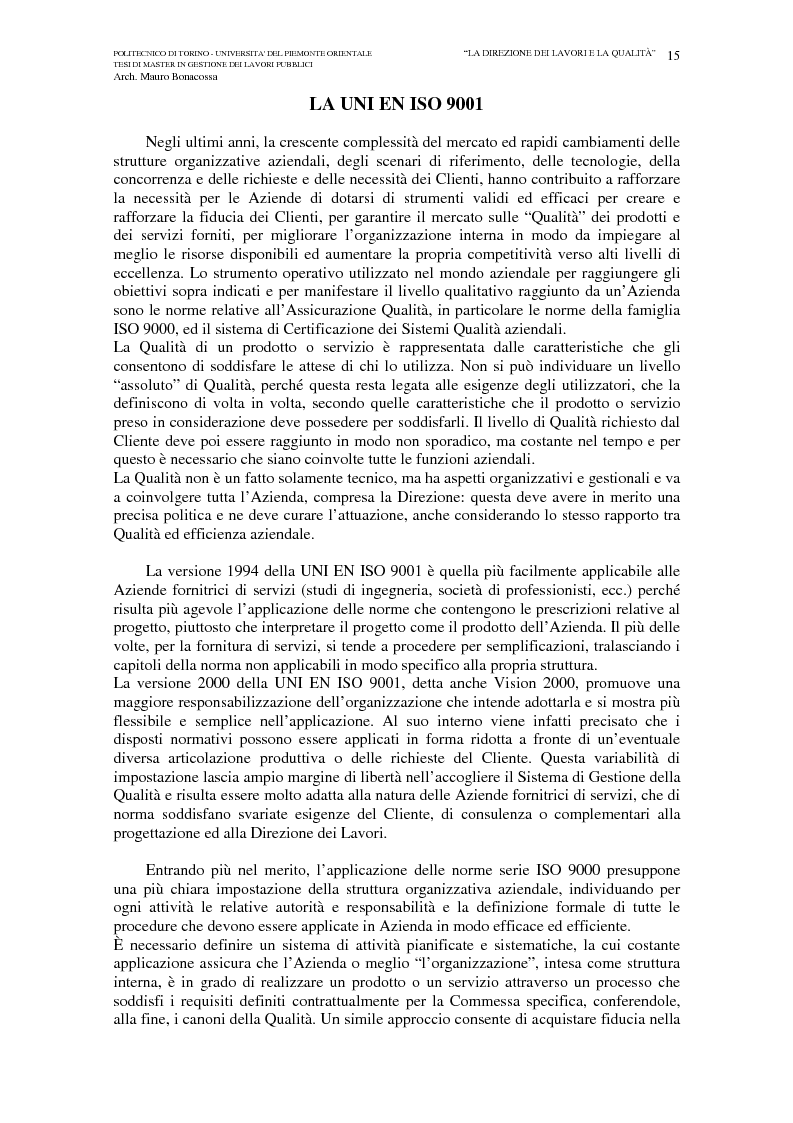 Anteprima della tesi: La direzione dei lavori e la qualità, Pagina 3