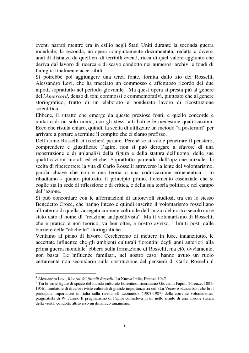 Anteprima della tesi: Il volontarismo di Carlo Rosselli. Una teoria umanistica per la riflessione politica., Pagina 3