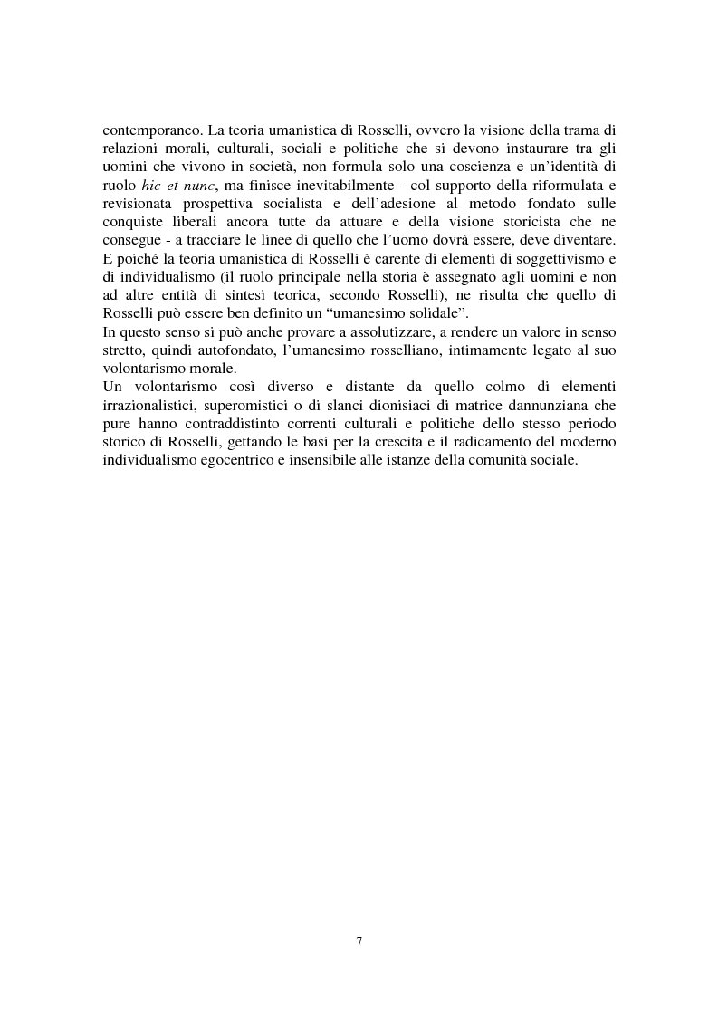 Anteprima della tesi: Il volontarismo di Carlo Rosselli. Una teoria umanistica per la riflessione politica., Pagina 5