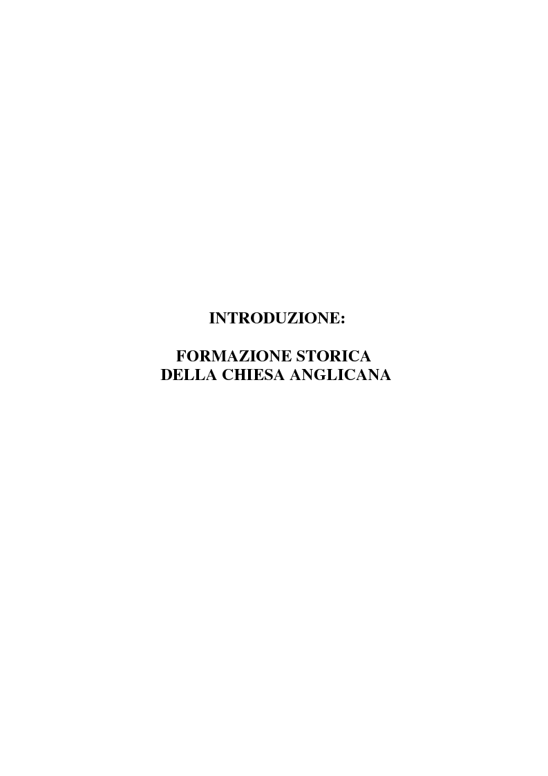 Anteprima della tesi: La riforma anglicana: Enrico VIII ed Elisabetta I, Pagina 1