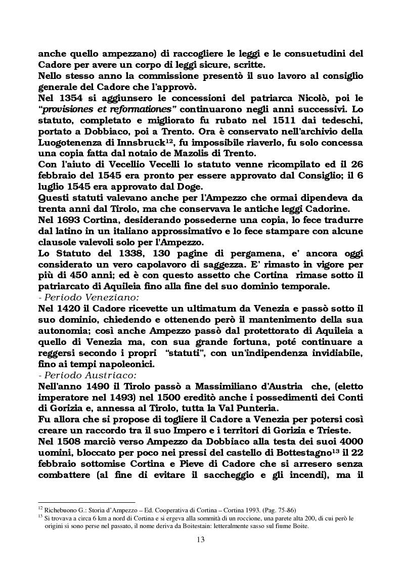 Anteprima della tesi: Comunità ladina di Cortina: popolo d'Europa tra appartenenza giuridica e aspirazioni culturali, Pagina 10