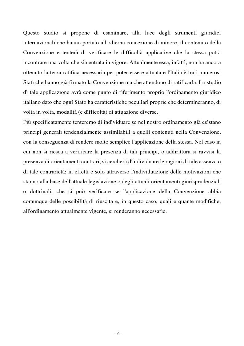 Anteprima della tesi: La Convenzione di Strasburgo del 25 gennaio 1996 sull'esercizio dei diritti da parte dei minori e la sua applicazione nell'ordinamento italiano, Pagina 2