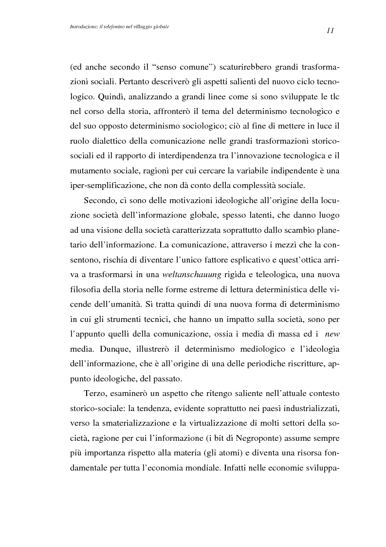 Anteprima della tesi: A spasso col mondo. Le telecomunicazioni mobili nella società dell'informazione globale. Il caso TIM., Pagina 11