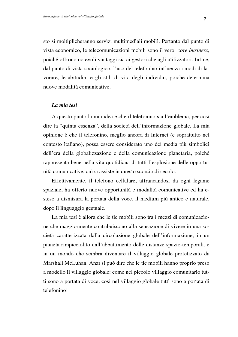 Anteprima della tesi: A spasso col mondo. Le telecomunicazioni mobili nella società dell'informazione globale. Il caso TIM., Pagina 7