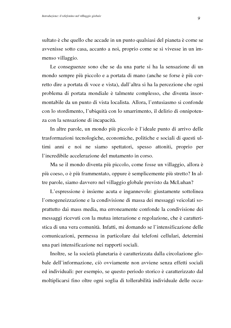 Anteprima della tesi: A spasso col mondo. Le telecomunicazioni mobili nella società dell'informazione globale. Il caso TIM., Pagina 9