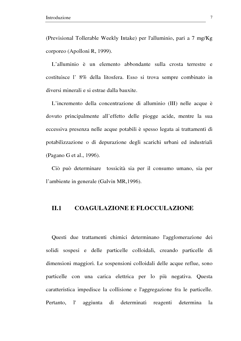 Anteprima della tesi: Trattamento dei reflui urbani mediante coagulazione/flocculazione con sali di alluminio: efficienza del metodo ed evidenze ecotossicologiche, Pagina 5