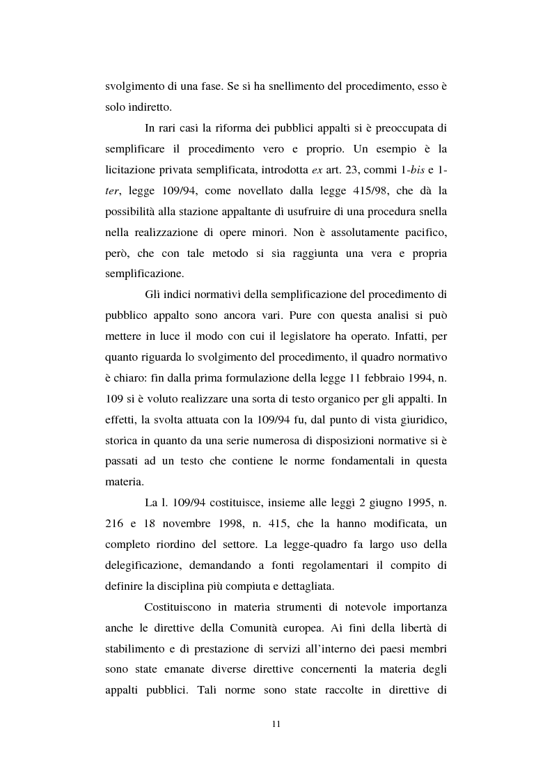 Anteprima della tesi: La semplificazione del procedimento di pubblico appalto, Pagina 6