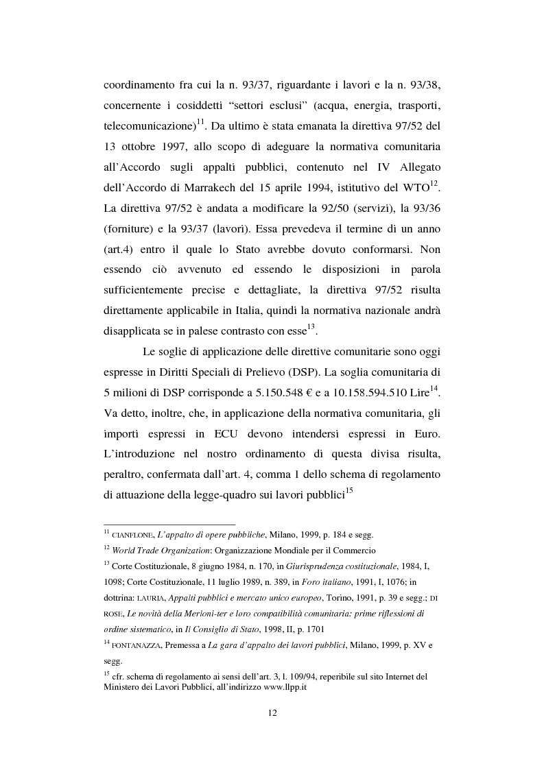 Anteprima della tesi: La semplificazione del procedimento di pubblico appalto, Pagina 7