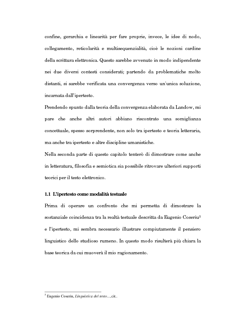 Anteprima della tesi: Un'analisi linguistica dello spazio ipertestuale, Pagina 13