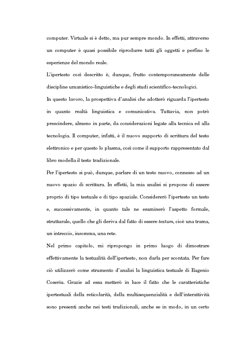 Anteprima della tesi: Un'analisi linguistica dello spazio ipertestuale, Pagina 2