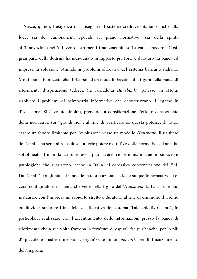 Anteprima della tesi: Il nuovo rapporto banca impresa: grandi fidi e legame partecipativo, Pagina 3