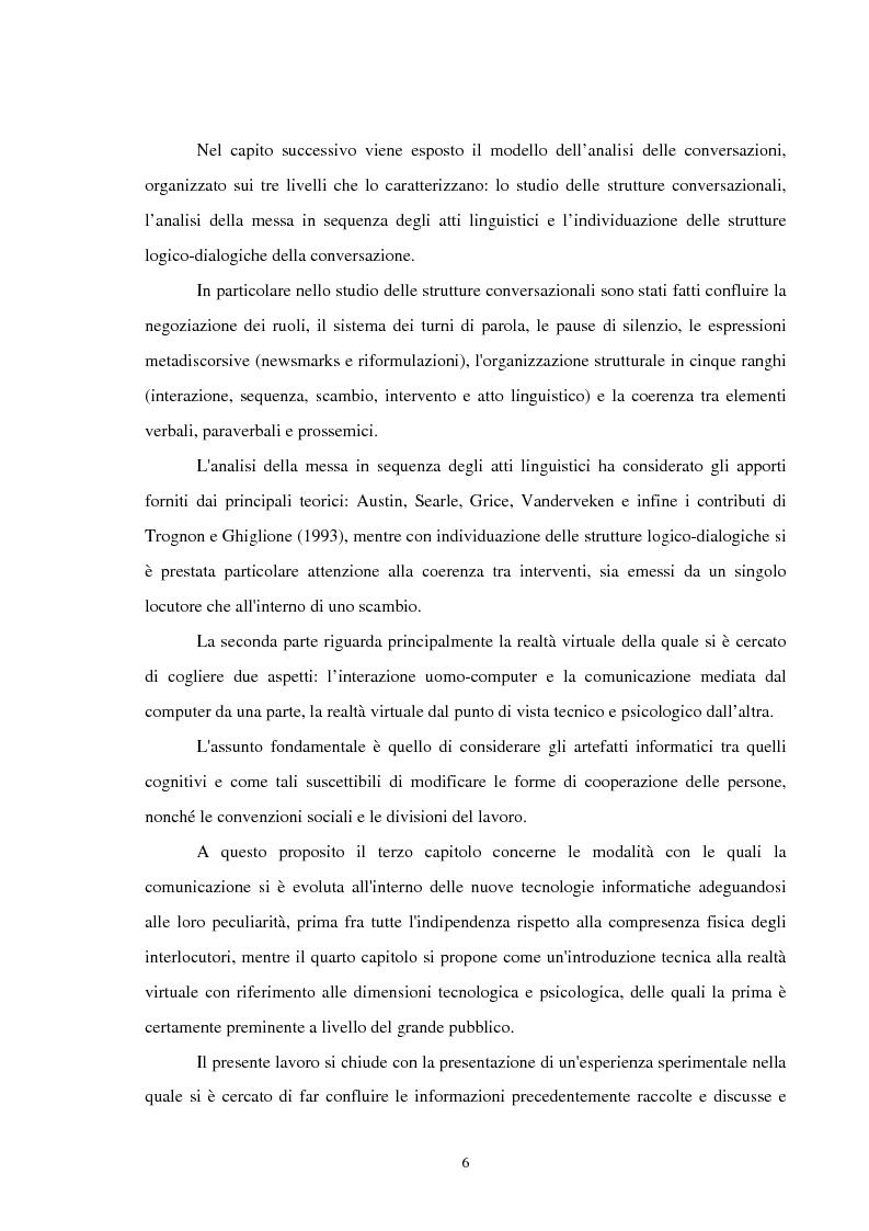 Anteprima della tesi: Analisi delle conversazioni di interazione in ambienti virtuali, Pagina 2