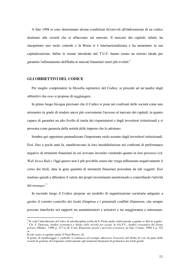 Anteprima della tesi: Il codice di autodisciplina come strumento di corporate governance: il caso italiano alla luce dell'esperienza anglosassone, Pagina 9