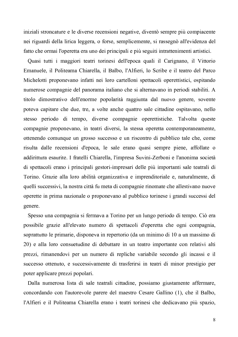 Anteprima della tesi: Torino: la stampa racconta l'operetta, Pagina 6