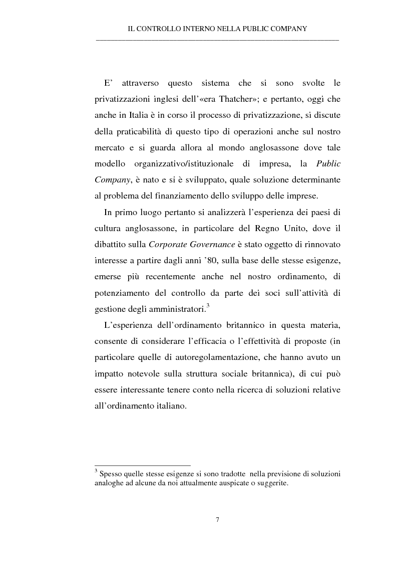 Anteprima della tesi: Il controllo interno nella public company, Pagina 3