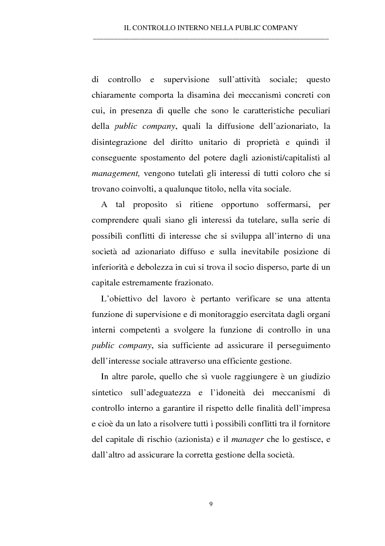 Anteprima della tesi: Il controllo interno nella public company, Pagina 5