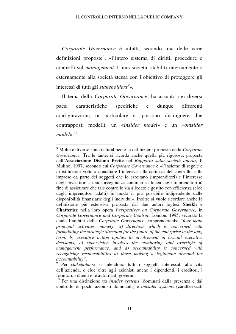 Anteprima della tesi: Il controllo interno nella public company, Pagina 7