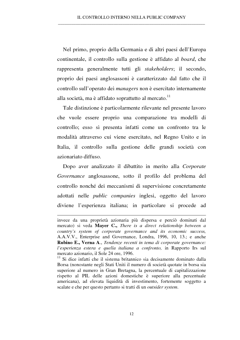 Anteprima della tesi: Il controllo interno nella public company, Pagina 8