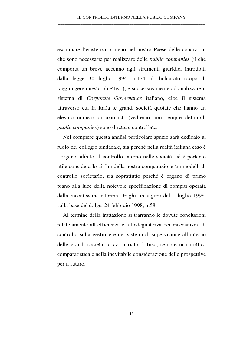Anteprima della tesi: Il controllo interno nella public company, Pagina 9