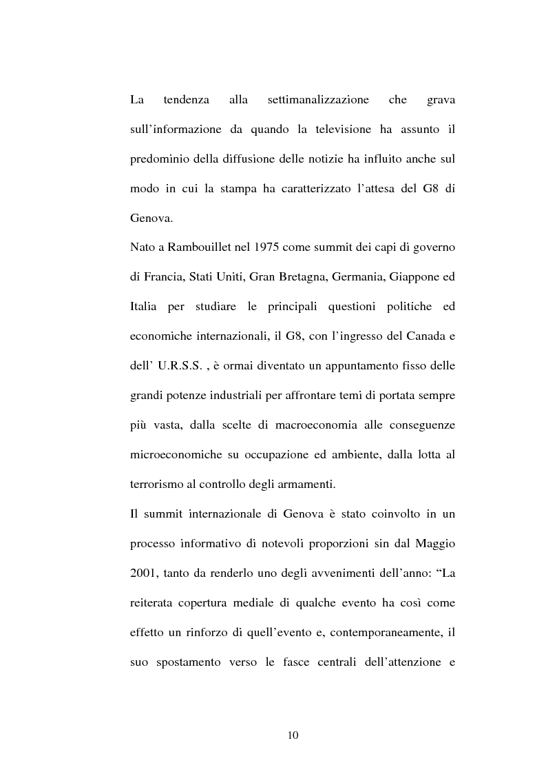 Anteprima della tesi: L'attesa mediatica: il G8 di Genova nella stampa italiana, Pagina 7