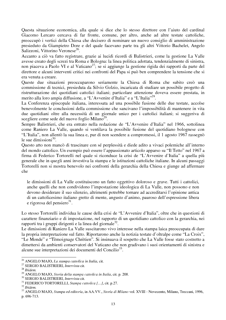 Anteprima della tesi: Una voce fuori dal coro: Avvenire, il quotidiano dei cattolici italiani, Pagina 6