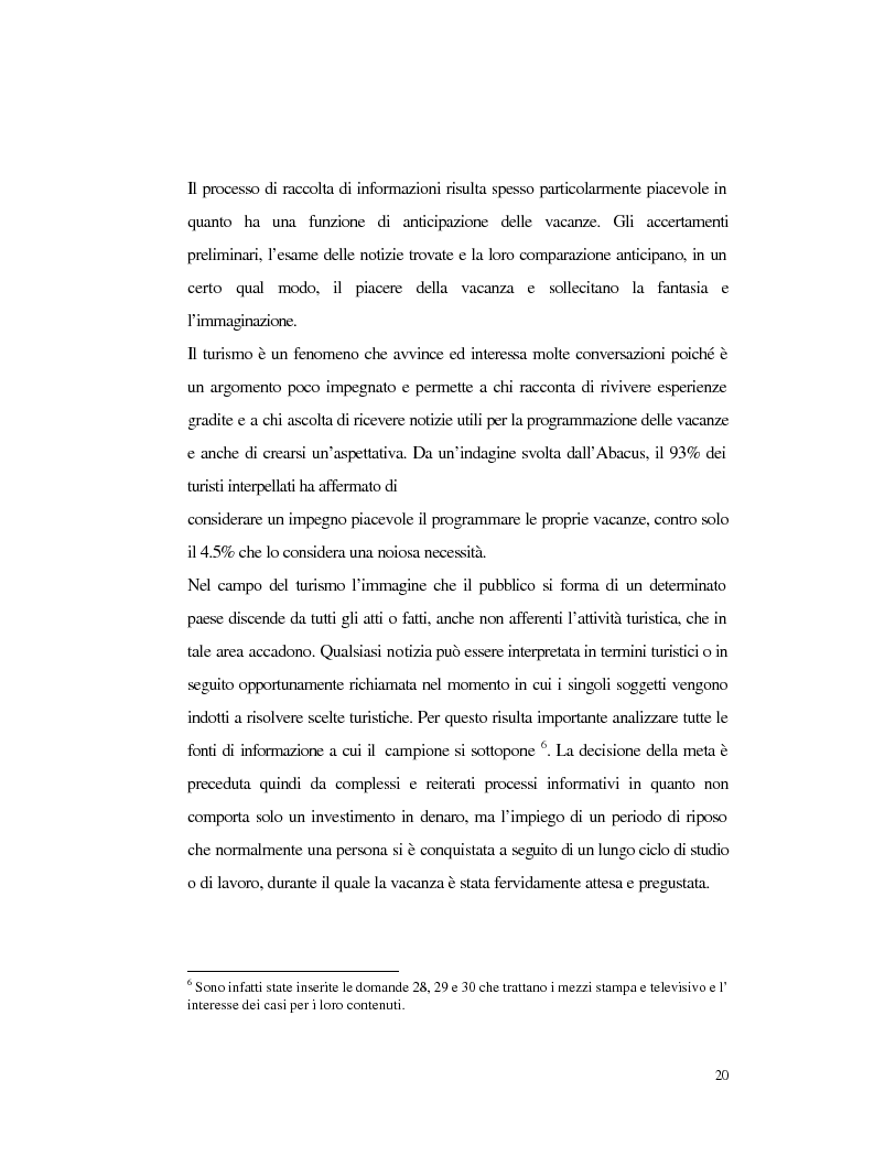 Anteprima della tesi: Procedure e caratteristiche della scelta della vacanza organizzata. Fonti di informazione e attribuzione di senso., Pagina 12