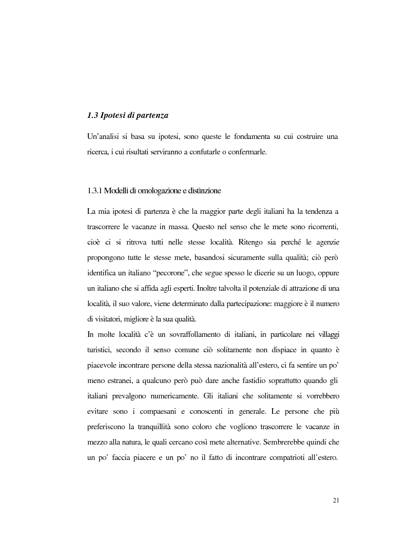 Anteprima della tesi: Procedure e caratteristiche della scelta della vacanza organizzata. Fonti di informazione e attribuzione di senso., Pagina 13