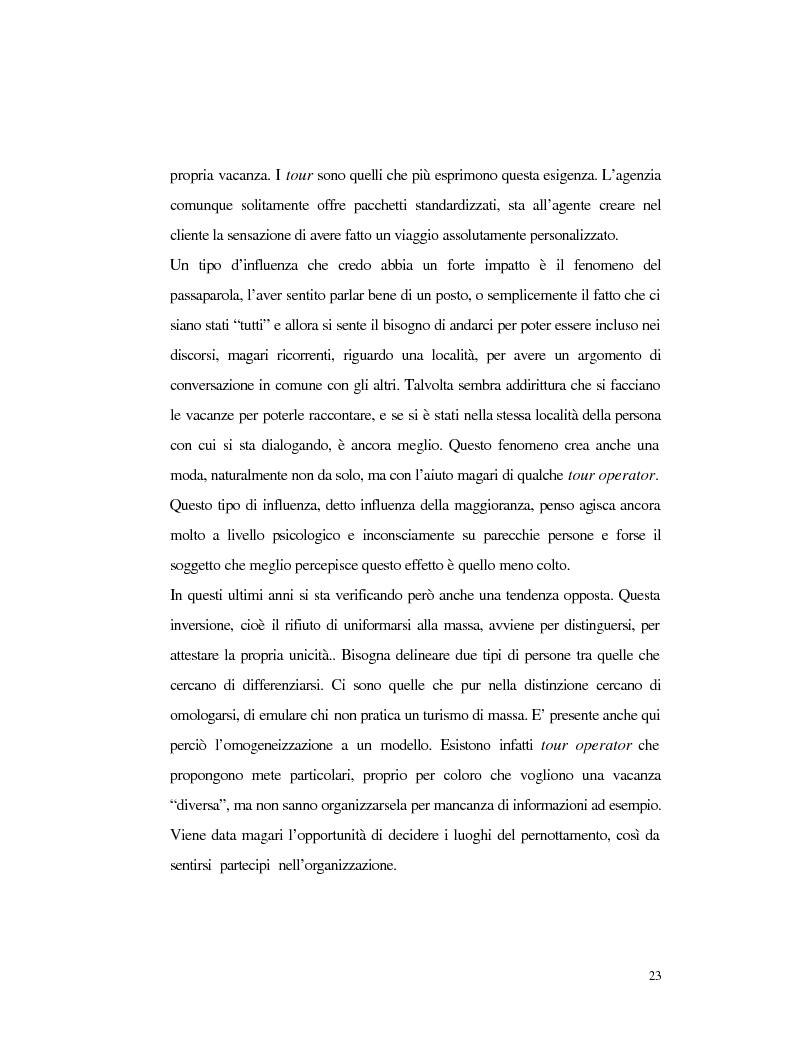 Anteprima della tesi: Procedure e caratteristiche della scelta della vacanza organizzata. Fonti di informazione e attribuzione di senso., Pagina 15
