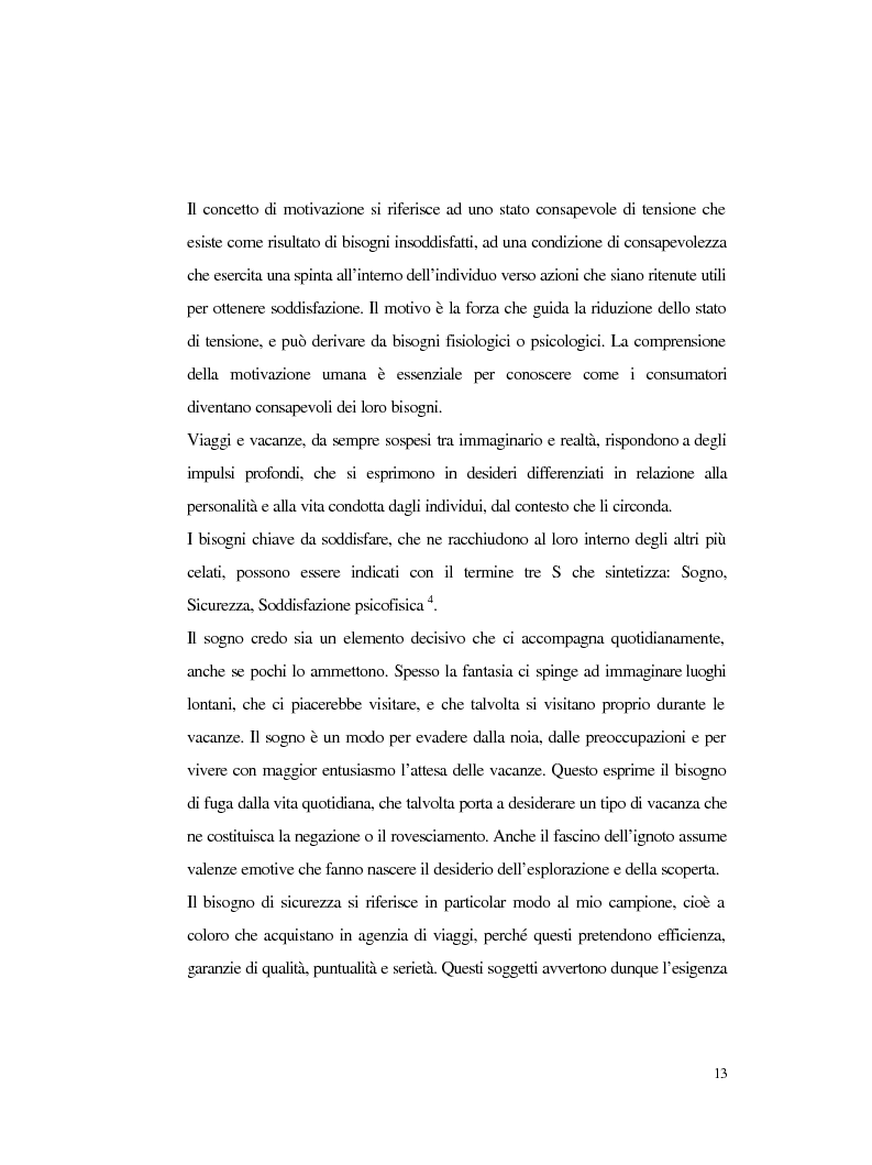 Anteprima della tesi: Procedure e caratteristiche della scelta della vacanza organizzata. Fonti di informazione e attribuzione di senso., Pagina 5